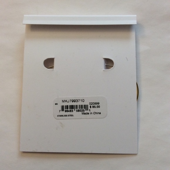 Authentic Michael Kors Signature Hoop Earrings NWT - Picture 4 of 4